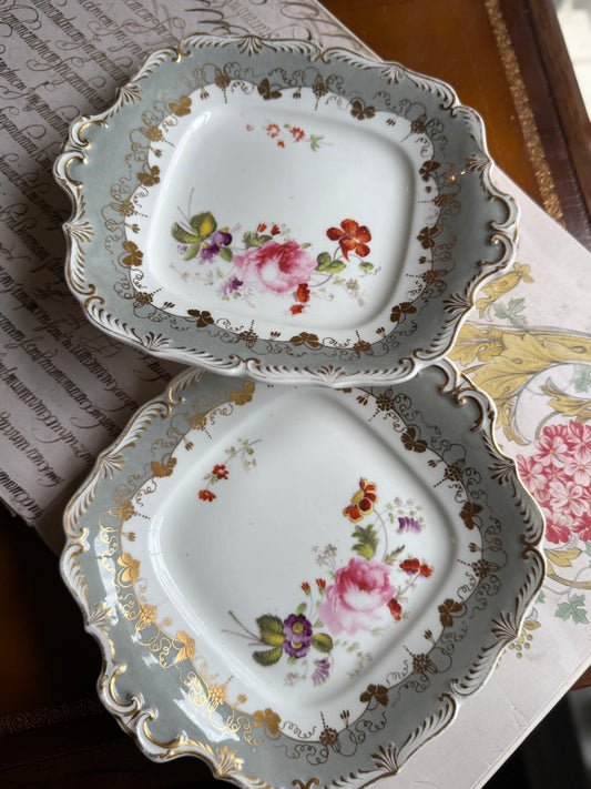 Pair of Antique English Porcelain Plates