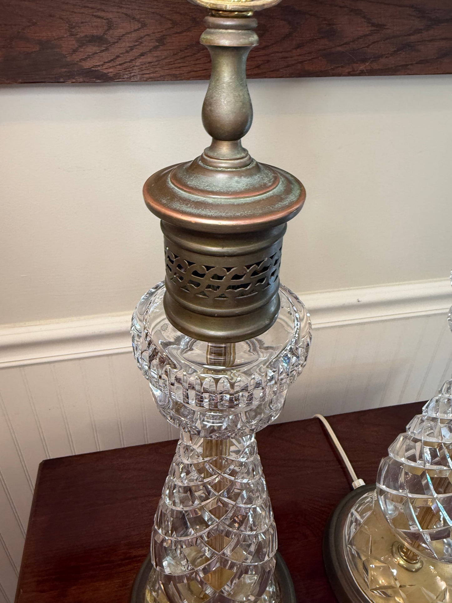 Pair of Crystal Lamps