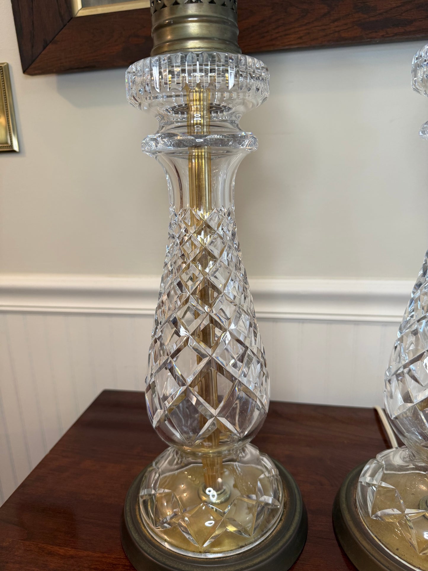 Pair of Crystal Lamps