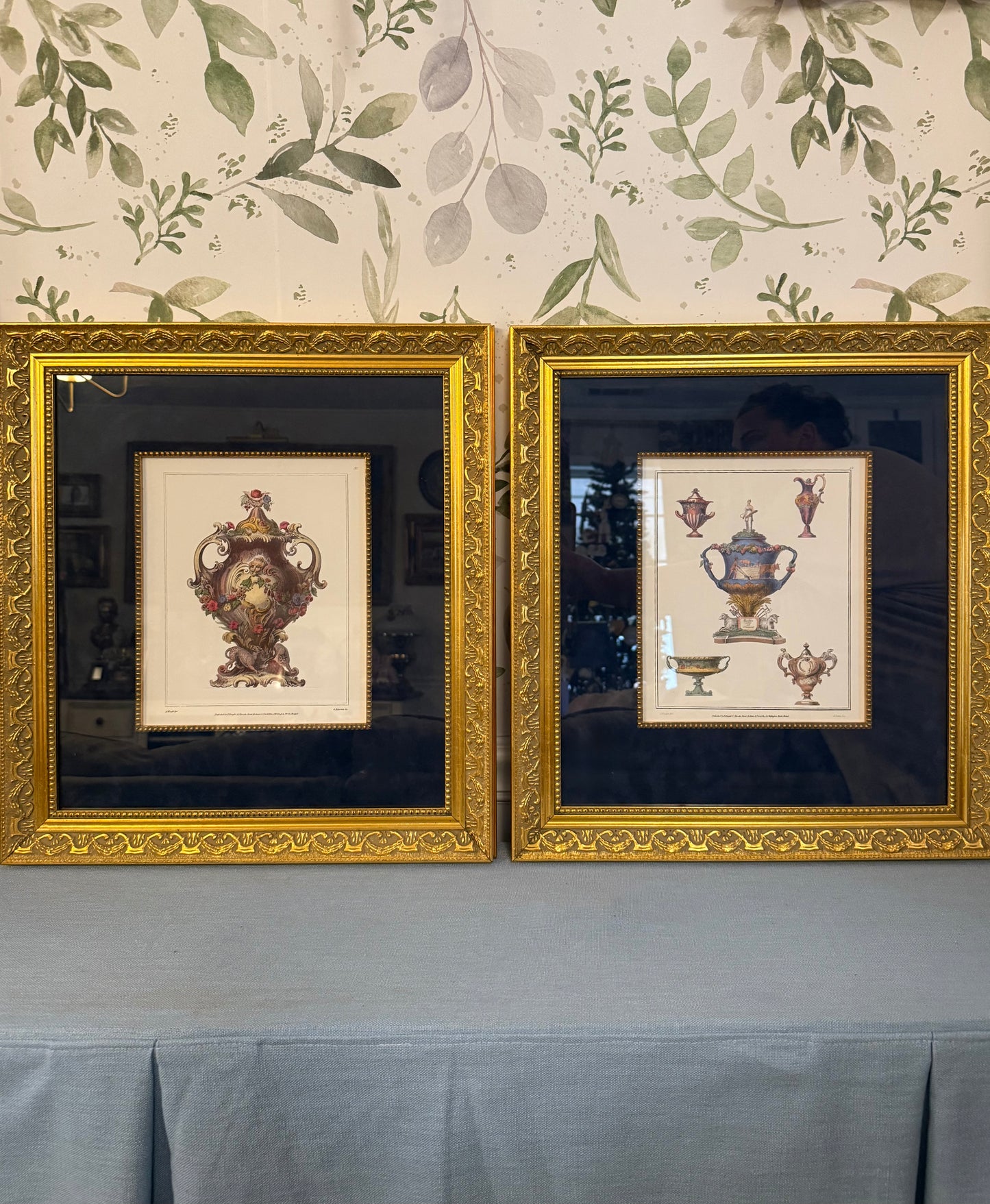 Pair of Framed Rococo Urn Engravings