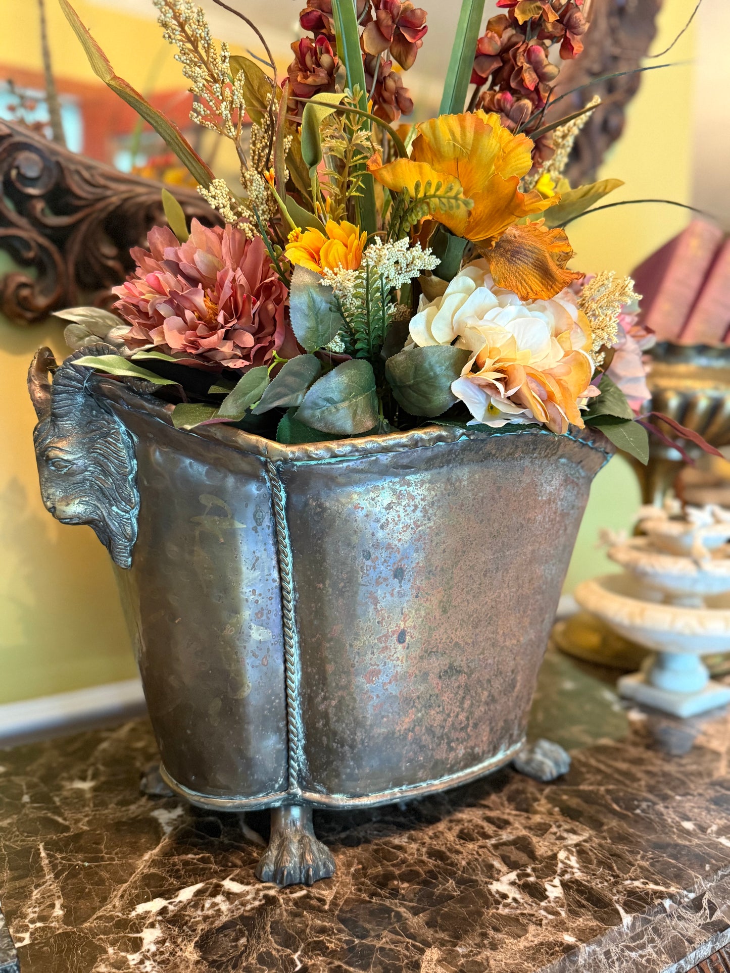 Rams Head Claw Foot Ash Bucket