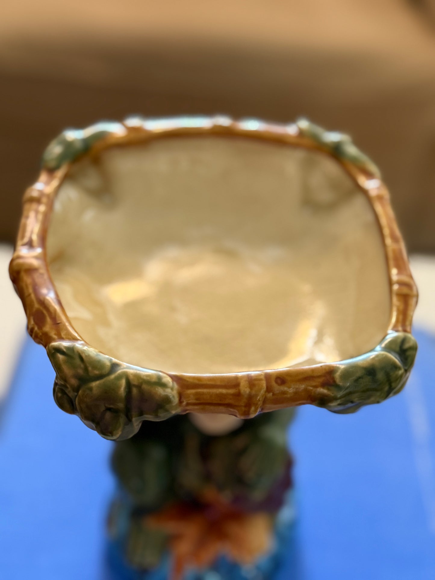 Majolica Monkey Compote