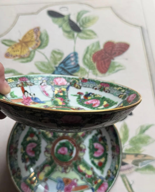 Pair of Rose Medallion Bowls