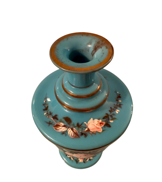 Antique Blue Opaline Vase