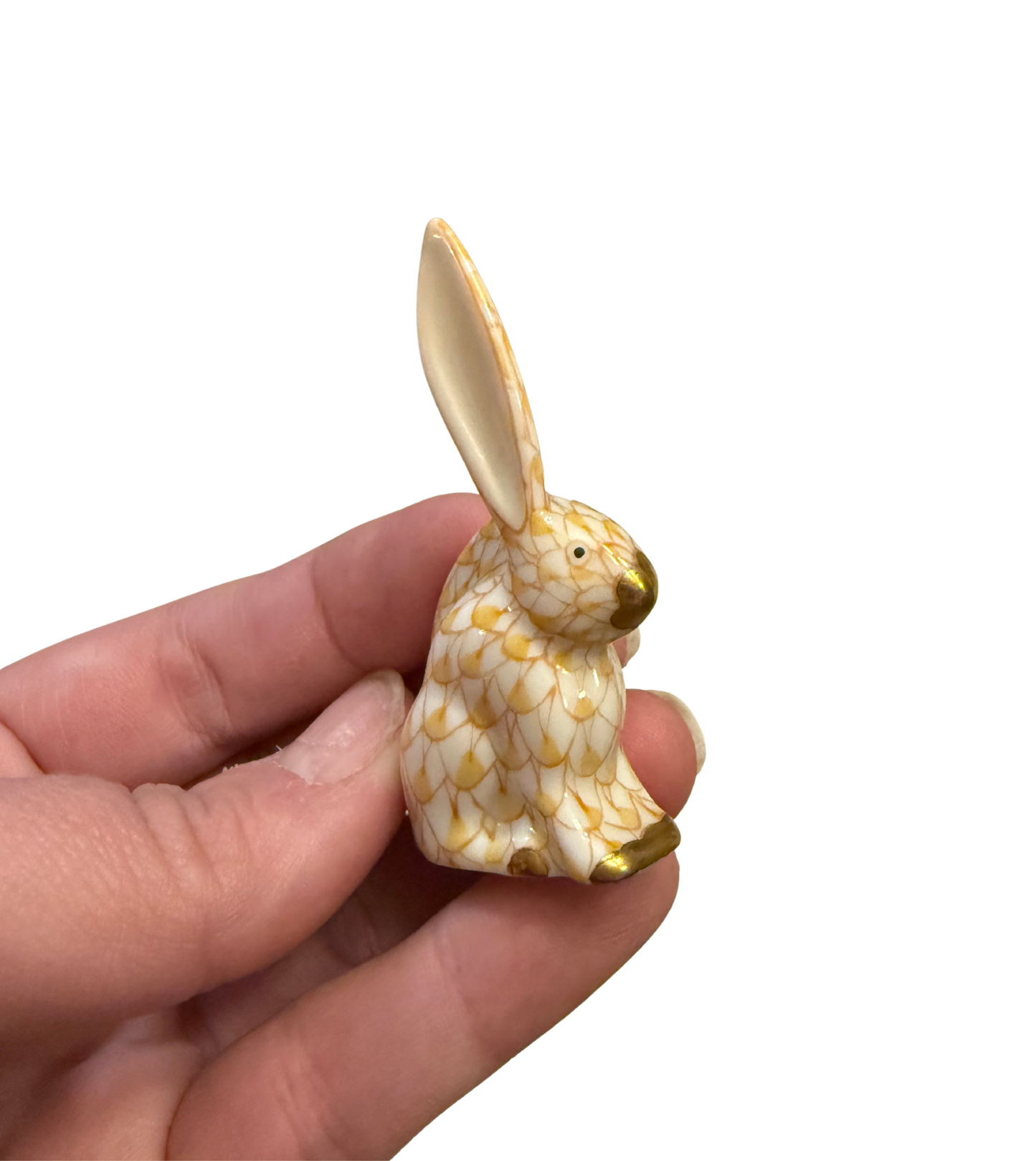 Herend Miniature Rabbit — Butterscotch Fishnet