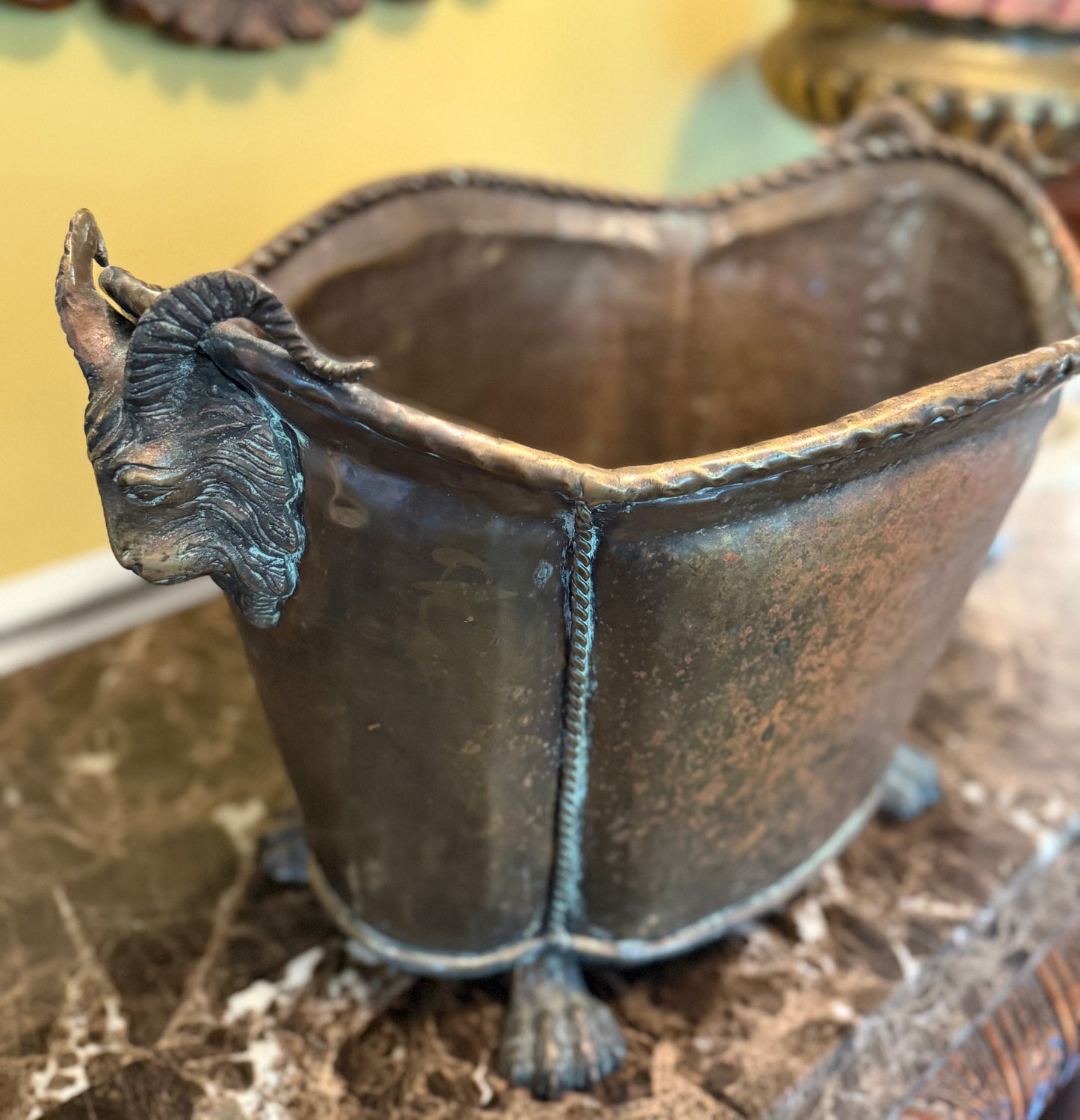 Rams Head Claw Foot Ash Bucket