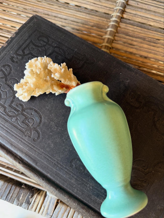 Mid-Century Celadon Art Pottery Bud Vase