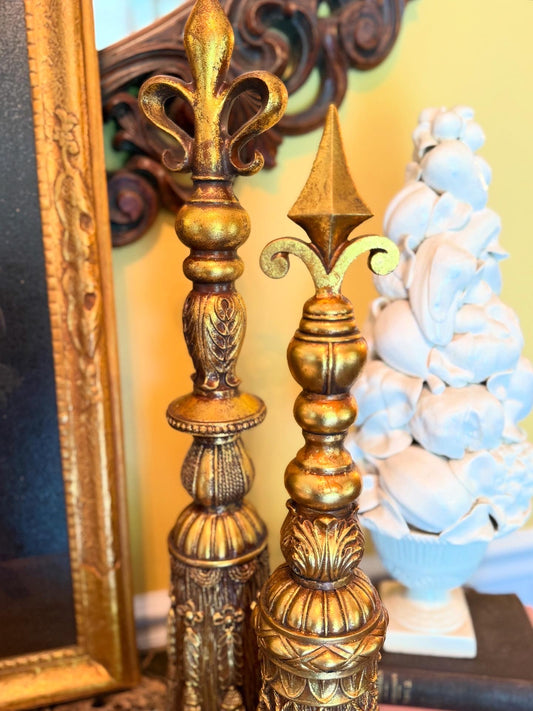 Pair of Ornate Gilt Finials