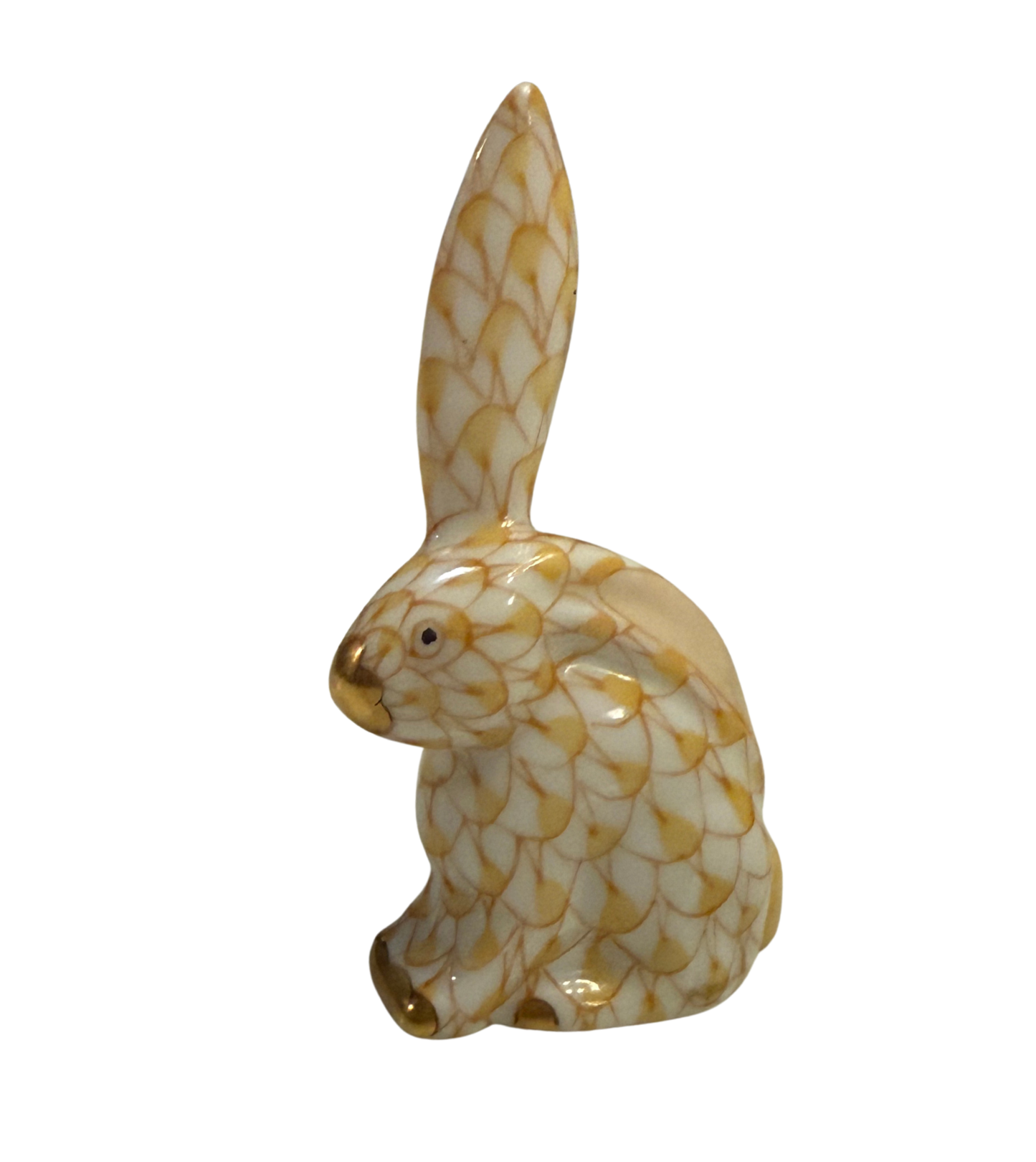 Herend Miniature Rabbit — Butterscotch Fishnet