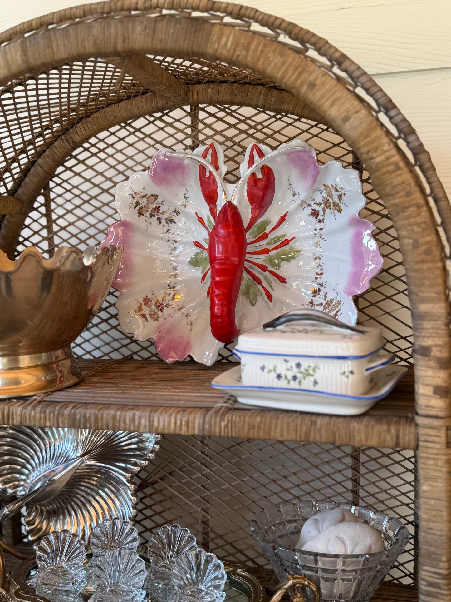 French Majolica Lobster Server