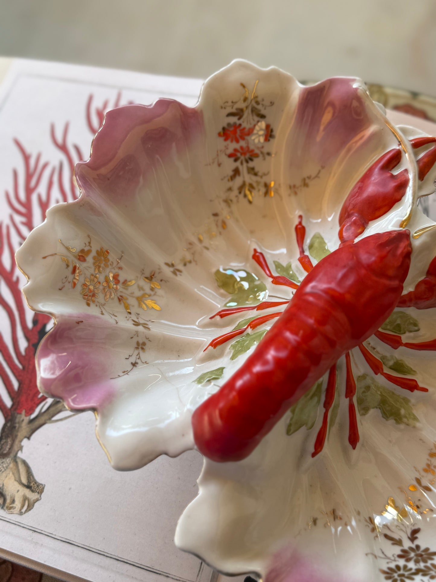 French Majolica Lobster Server