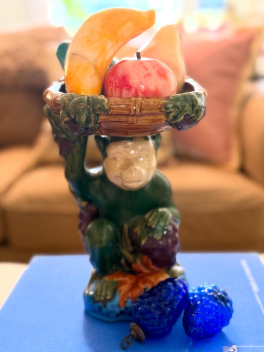 Majolica Monkey Compote