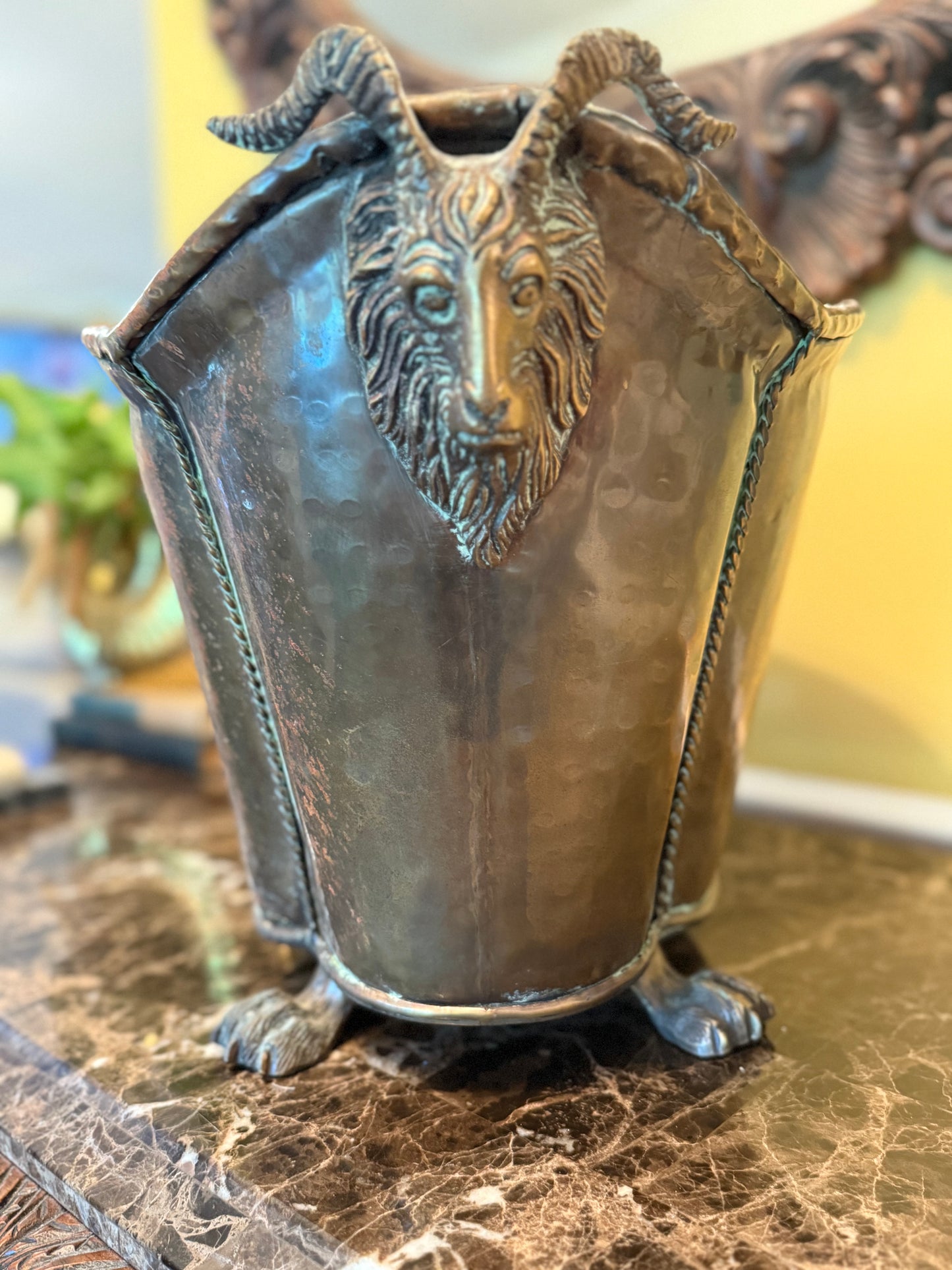 Rams Head Claw Foot Ash Bucket
