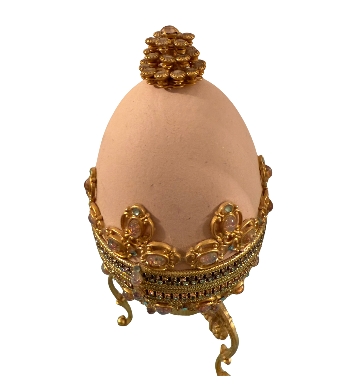 Jeweled Egg Trinket Box on Gilt Stand