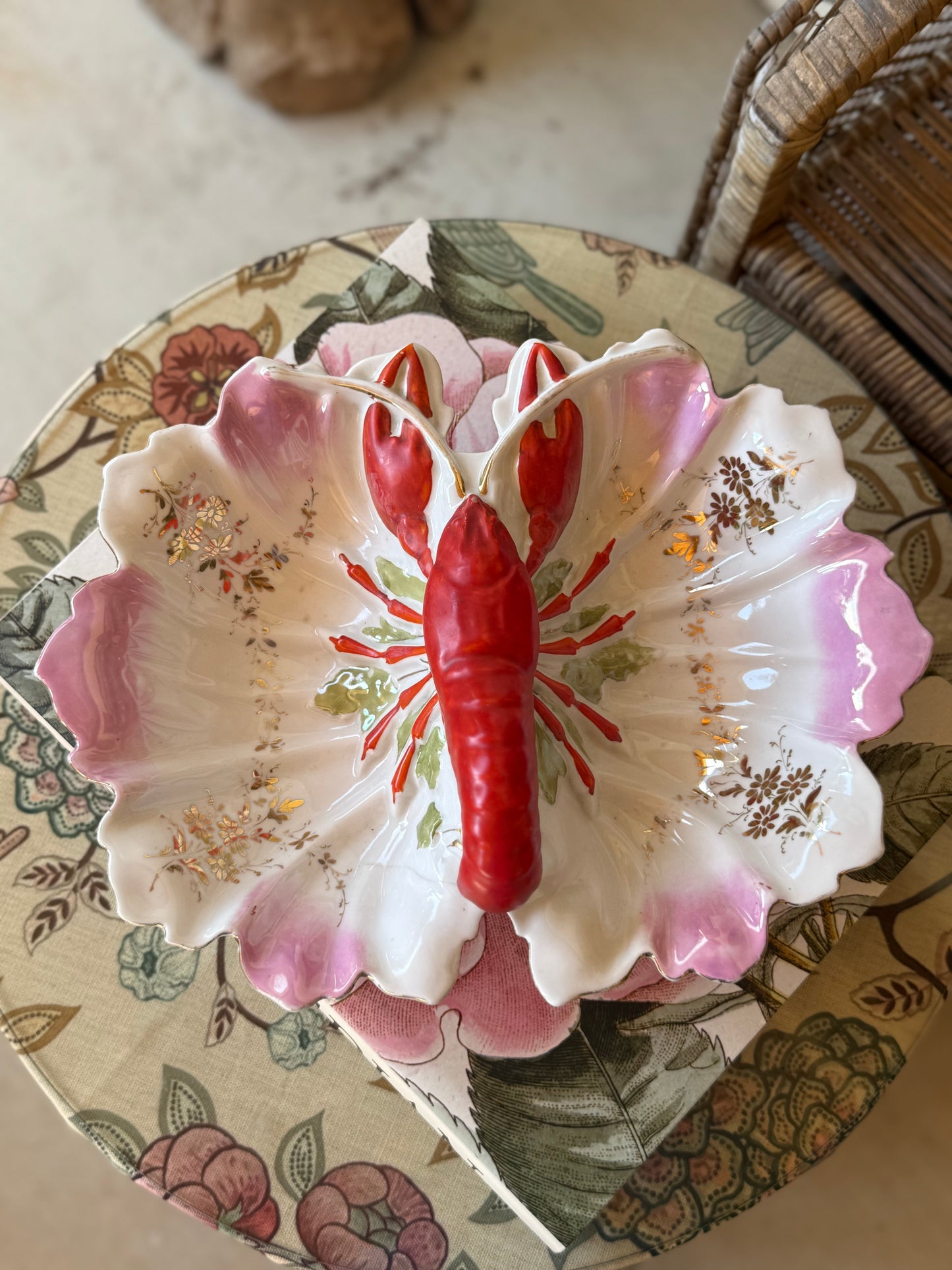French Majolica Lobster Server