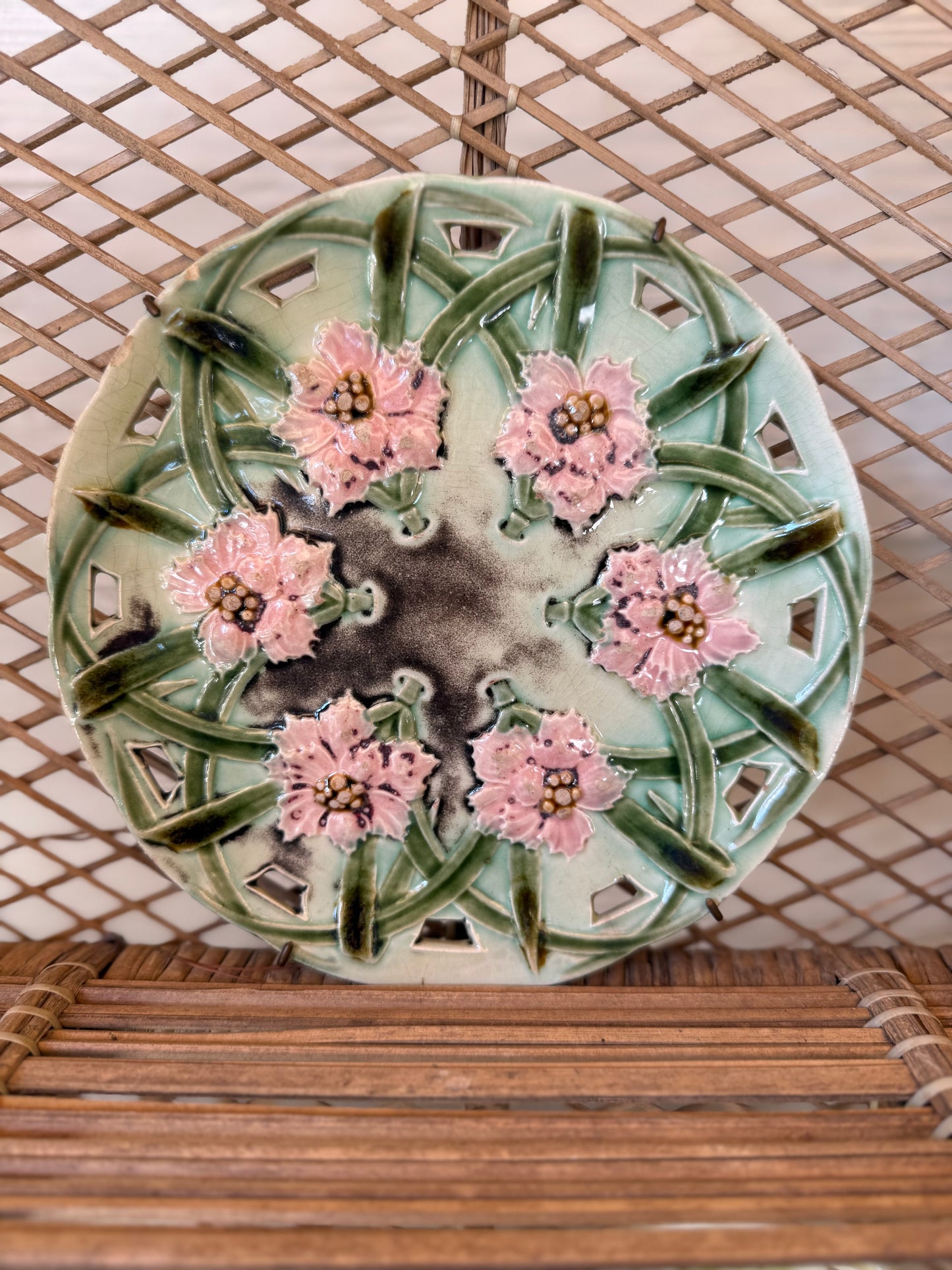 Antique Schutz Blansko Majolica Plate