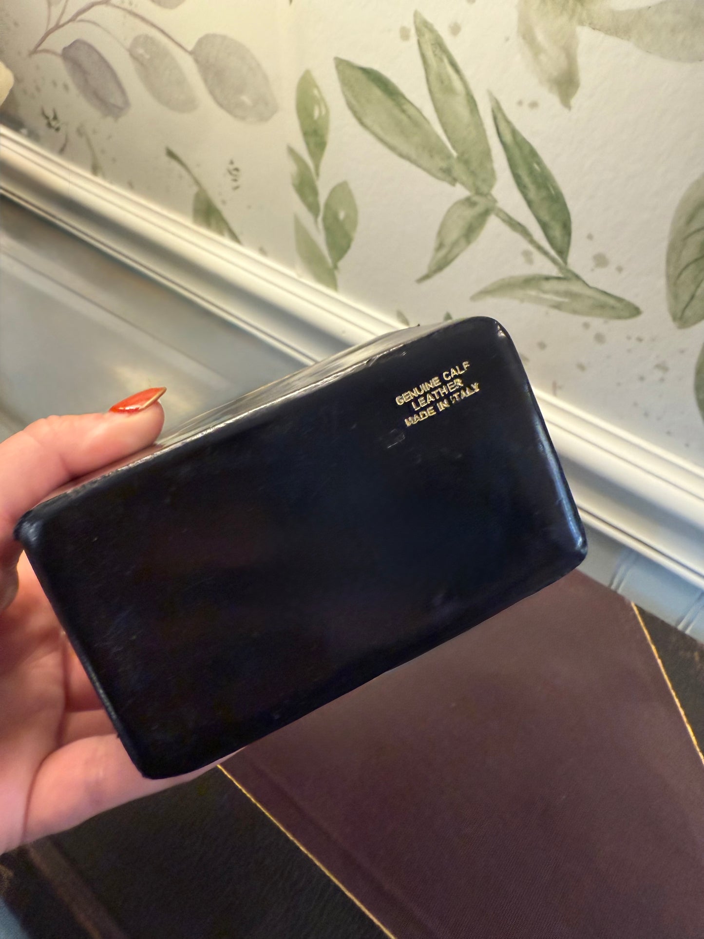 Mid-Century Italian Calf Leather Playing Card Box