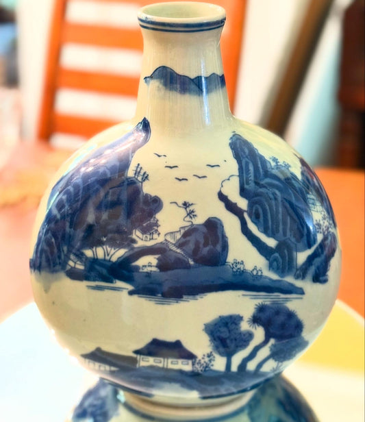Blue & White Moon Vase