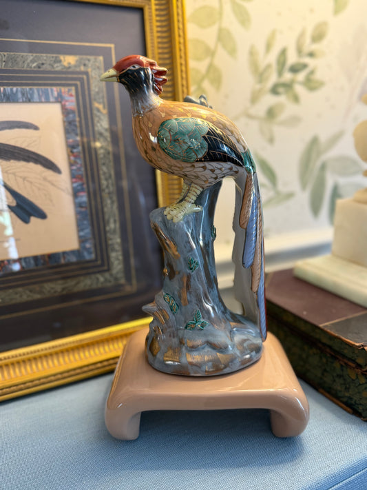 Vintage Hand-Painted Ceramic Pheasant Figurine