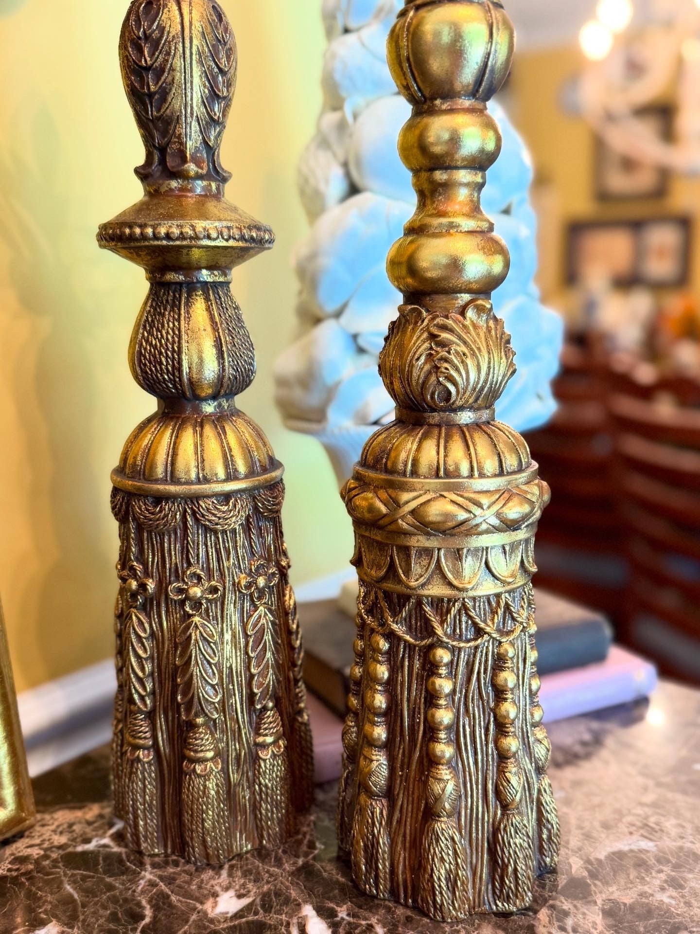 Pair of Ornate Gilt Finials