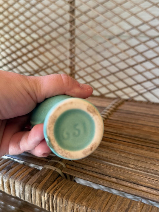 Mid-Century Celadon Art Pottery Bud Vase