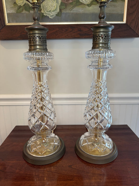 Pair of Crystal Lamps