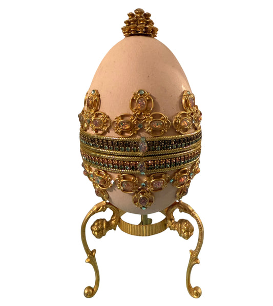 Jeweled Egg Trinket Box on Gilt Stand