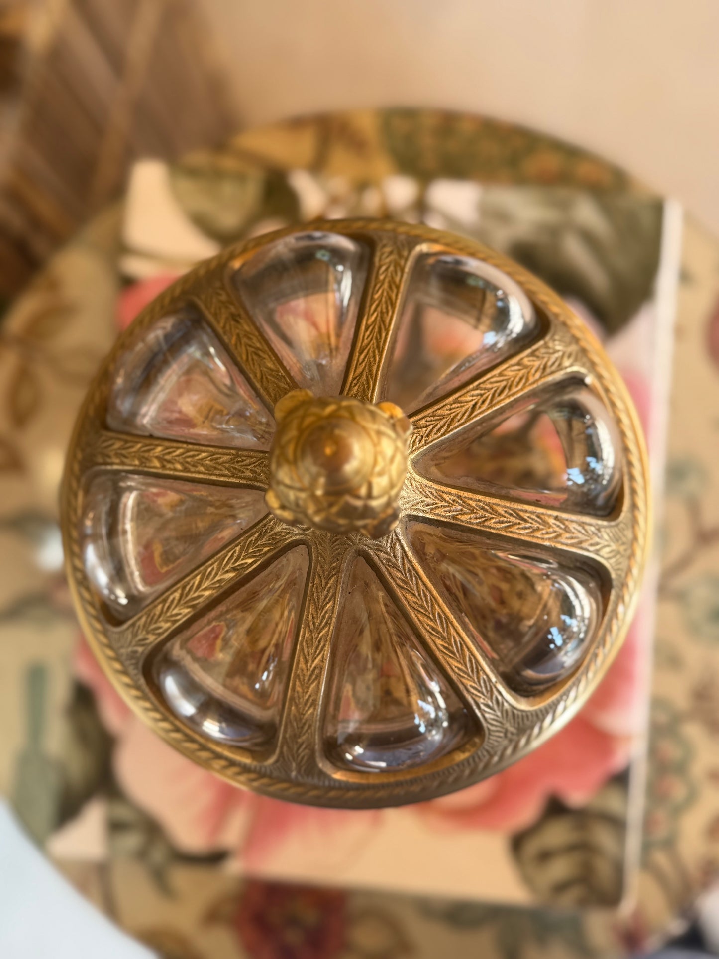 Large Bubble Glass Lidded Jar