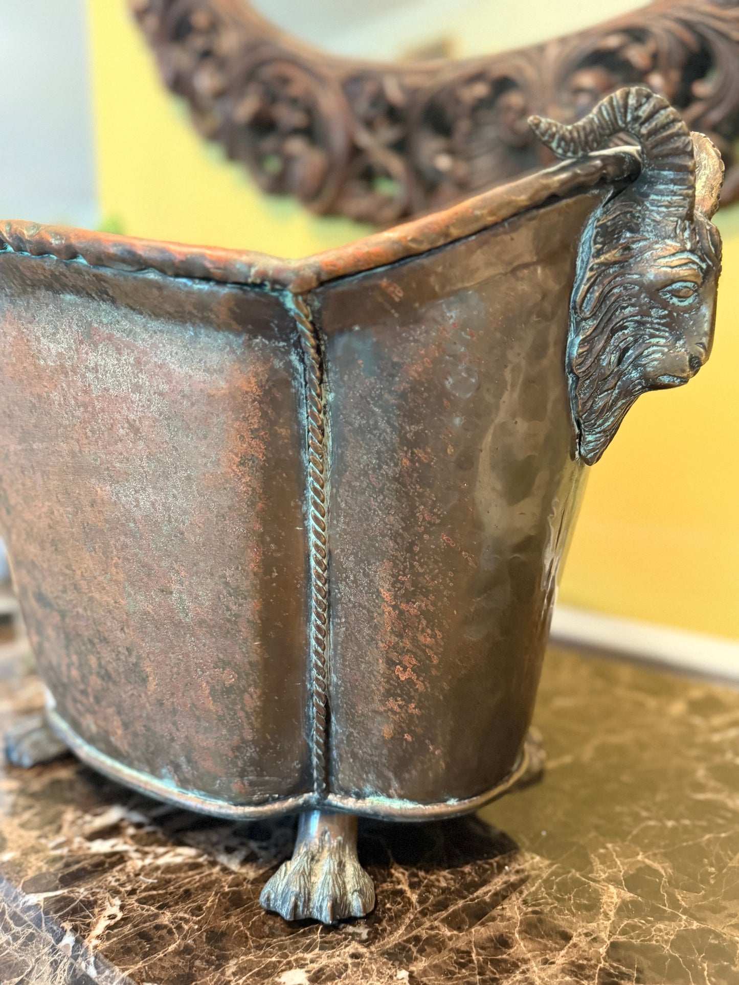 Rams Head Claw Foot Ash Bucket