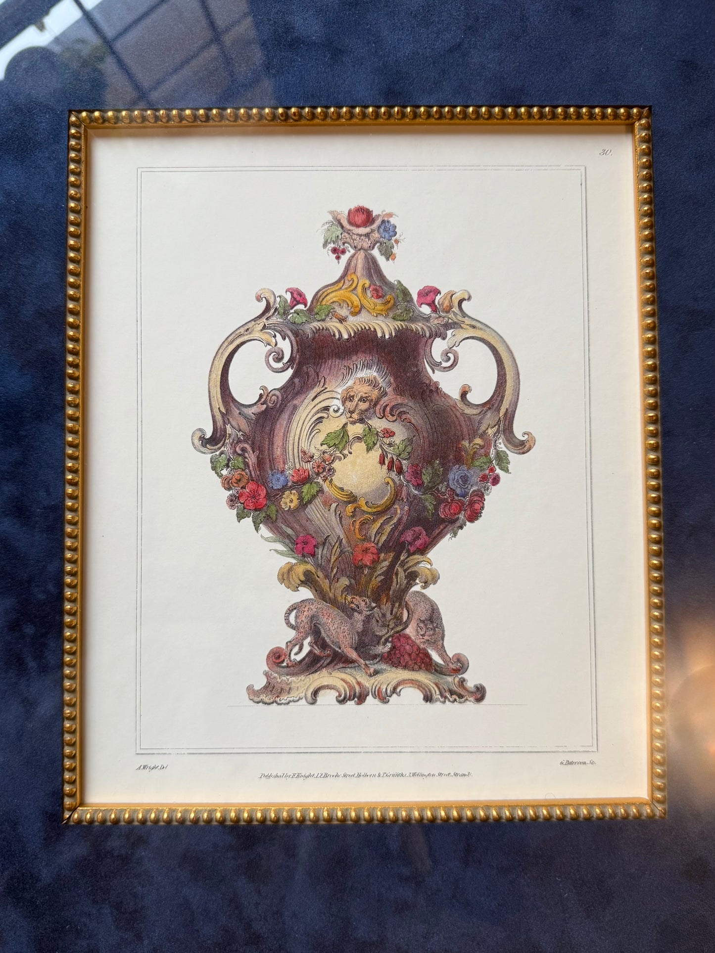 Pair of Framed Rococo Urn Engravings