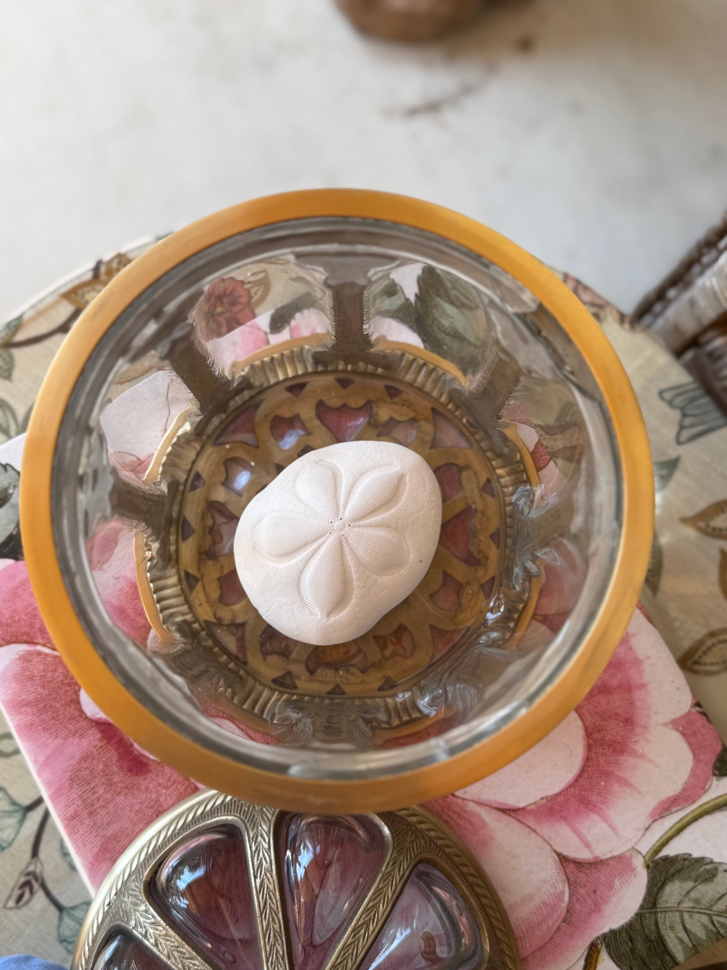 Large Bubble Glass Lidded Jar