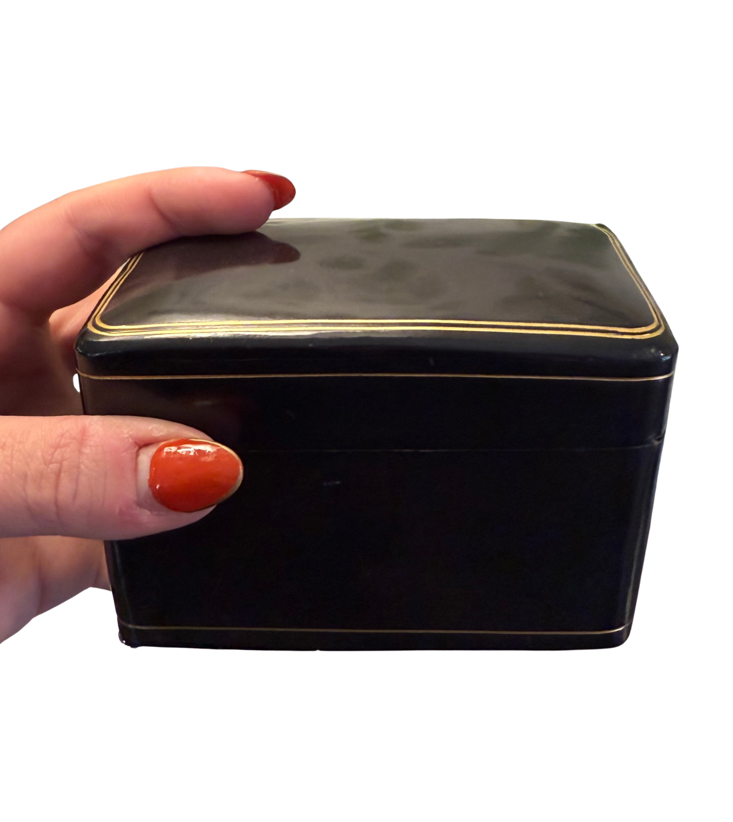 Mid-Century Italian Calf Leather Playing Card Box