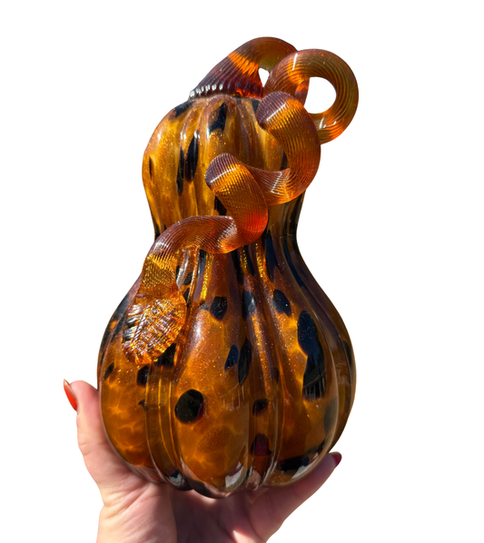 Hand-Blown Glass Pumpkin