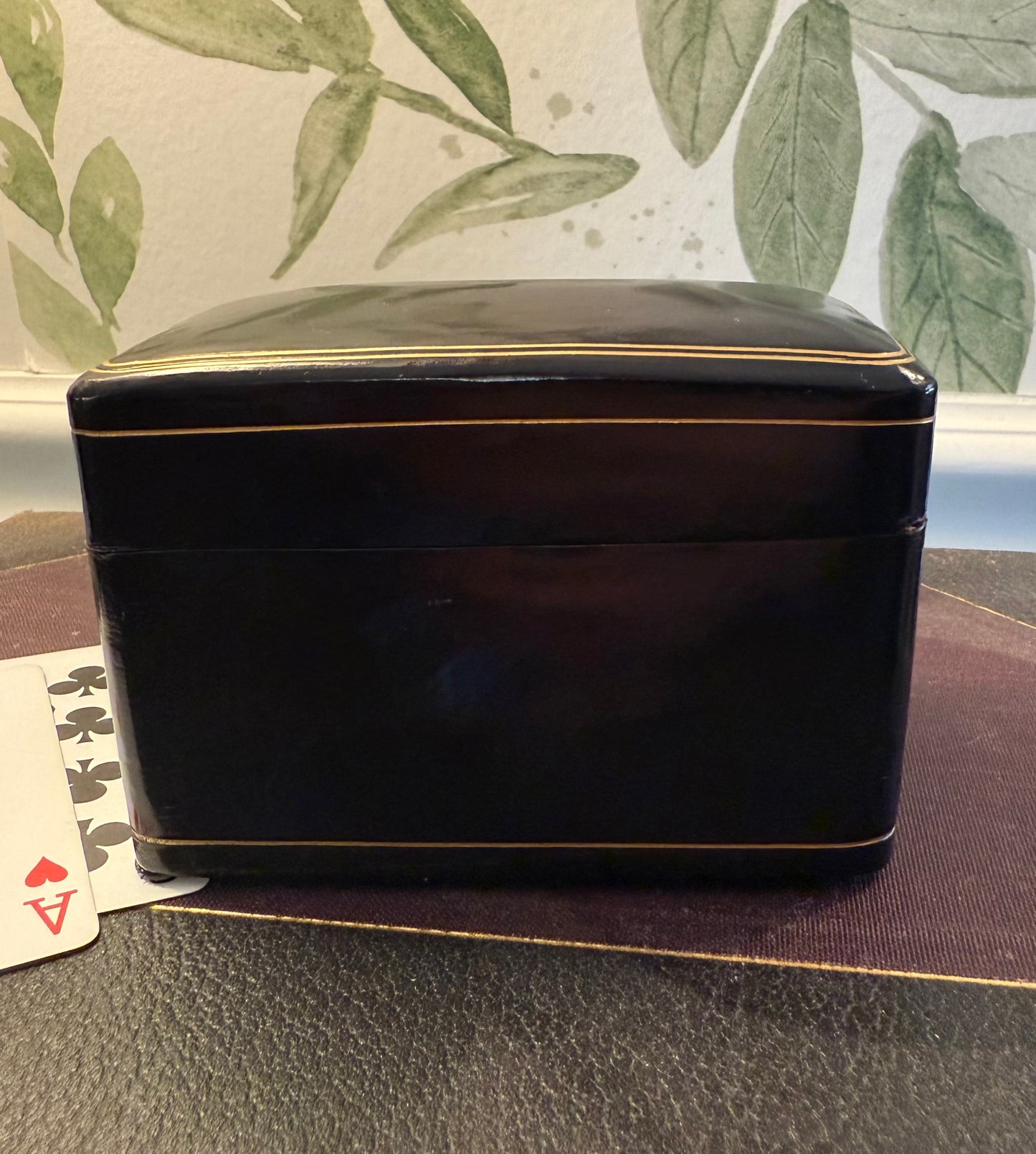 Mid-Century Italian Calf Leather Playing Card Box