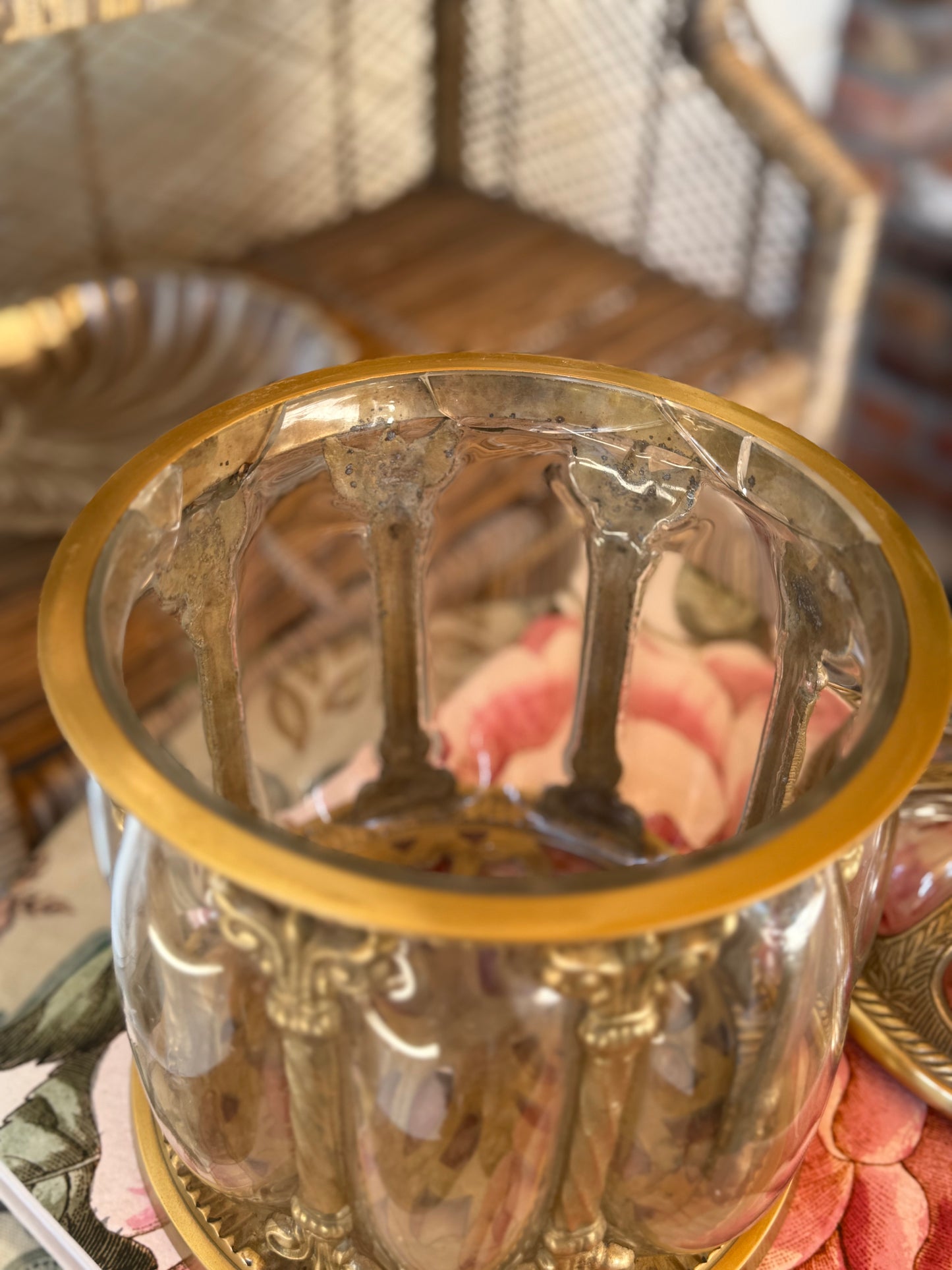 Large Bubble Glass Lidded Jar