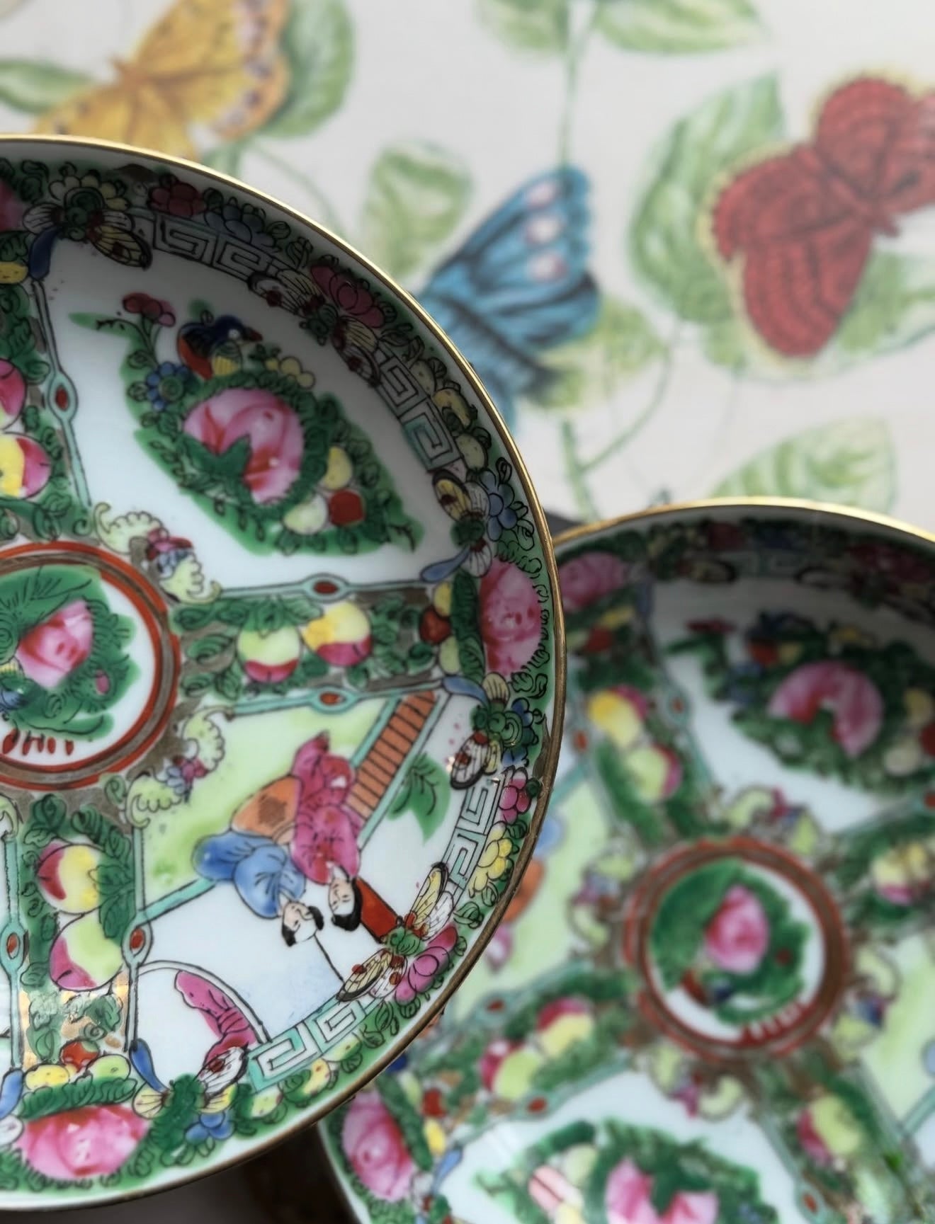 Pair of Rose Medallion Bowls