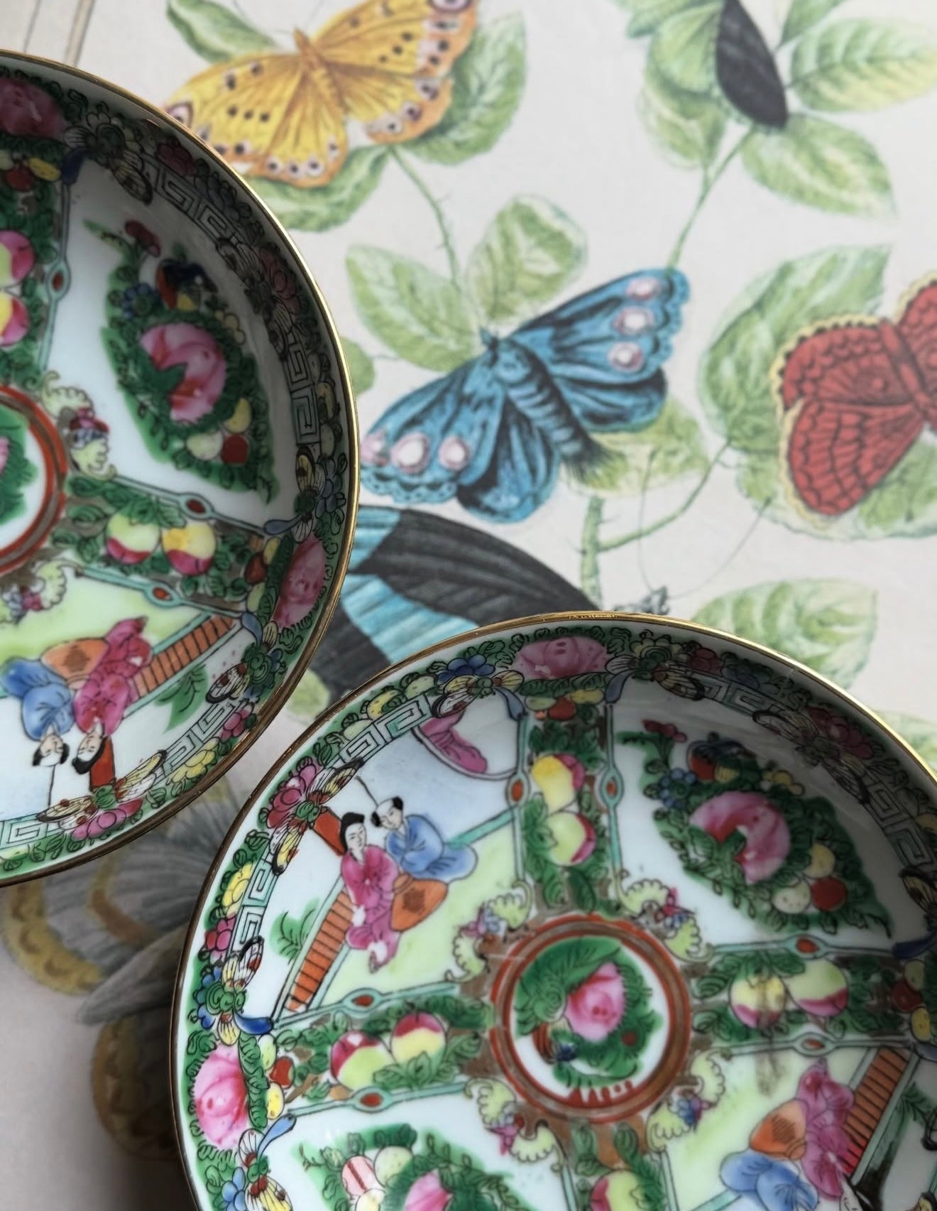 Pair of Rose Medallion Bowls